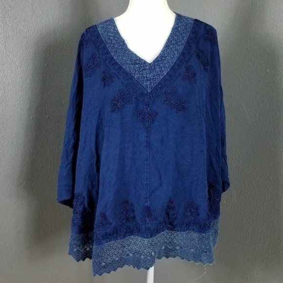 Studio West Tops - Studio West Apparel Top Western Oversized Shirt 3X